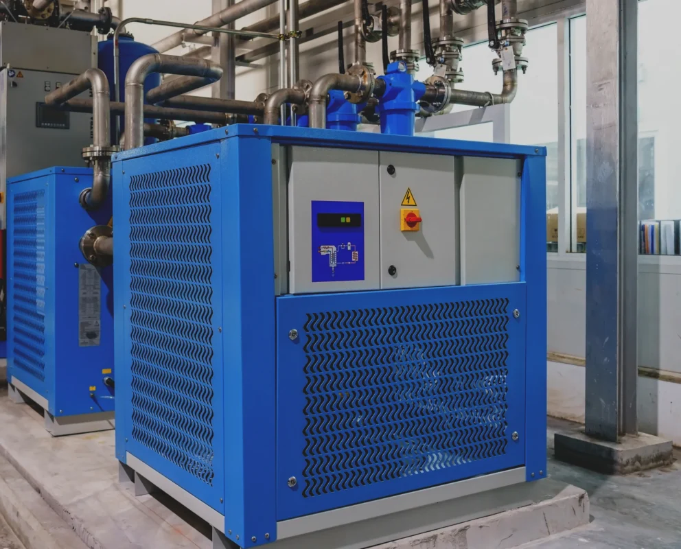 Installation de traitement d'air extérieur, compresseur industriel et sécheurs d'Air régénératif